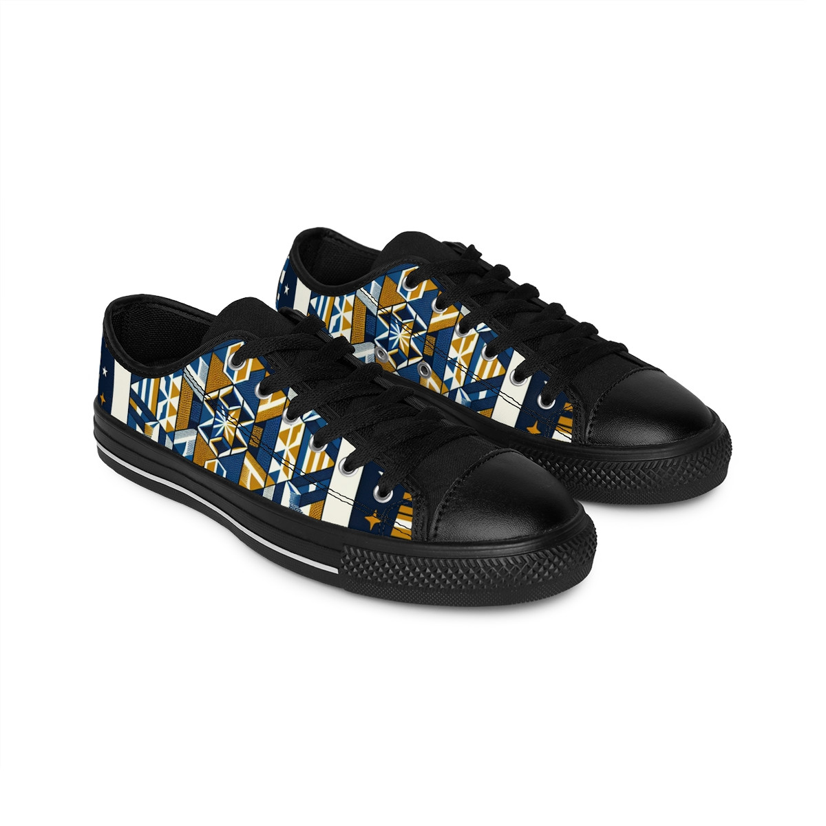 "Kente Kicks: AfroFusion Footsteps" - Women's Sneakers