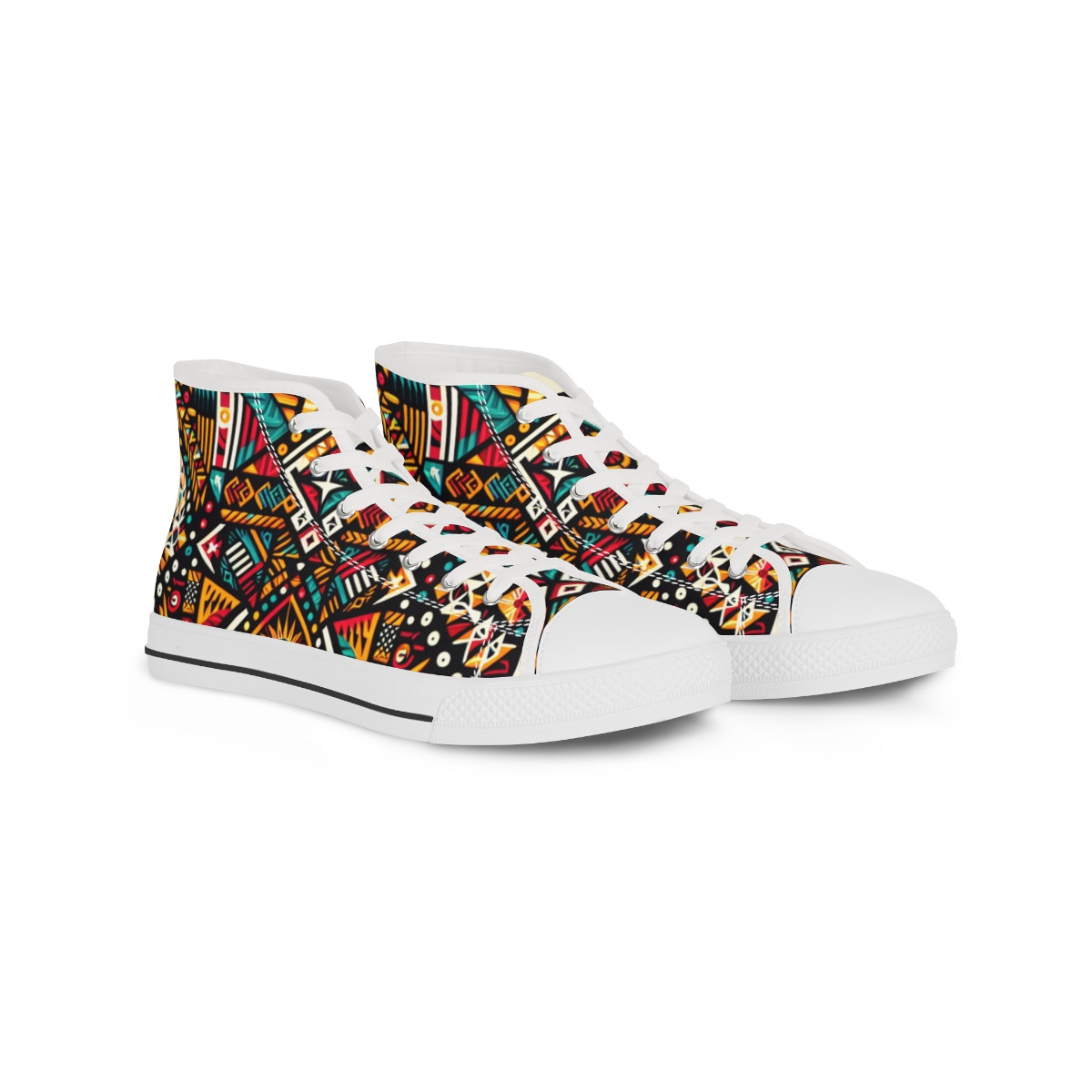 "AfroFusion KenteStride Sneakers" - Men's High top Sneakers