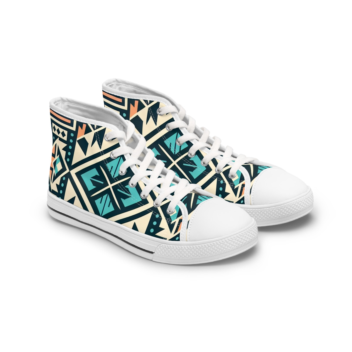 "AfroFusion Kente Kicks" - Womn's High top Sneakers