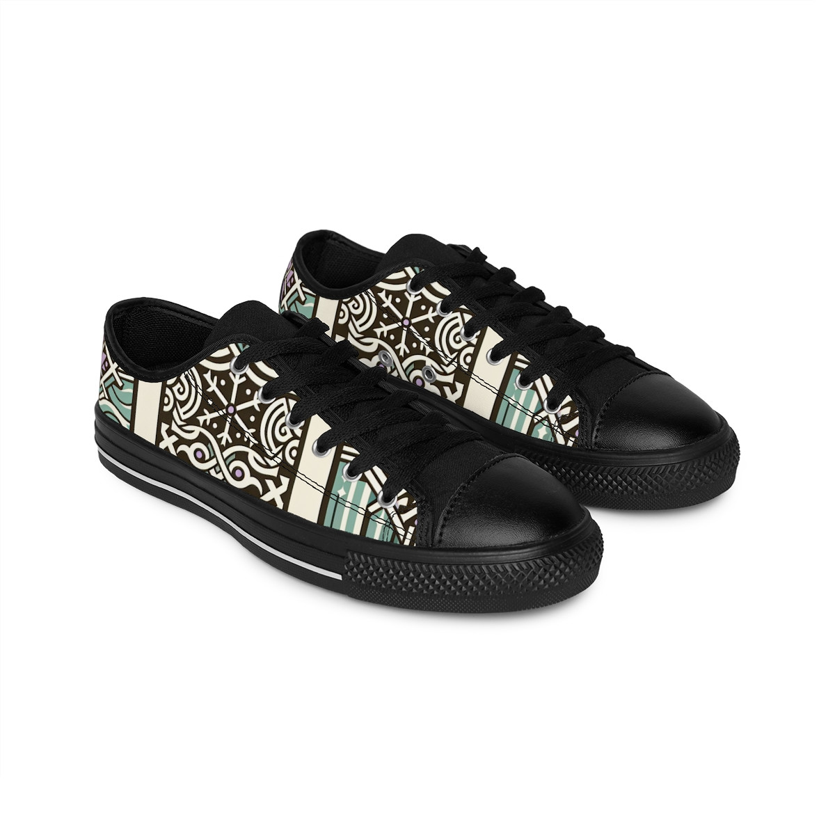"African Rhythm Kente Kicks" - Women's Sneakers