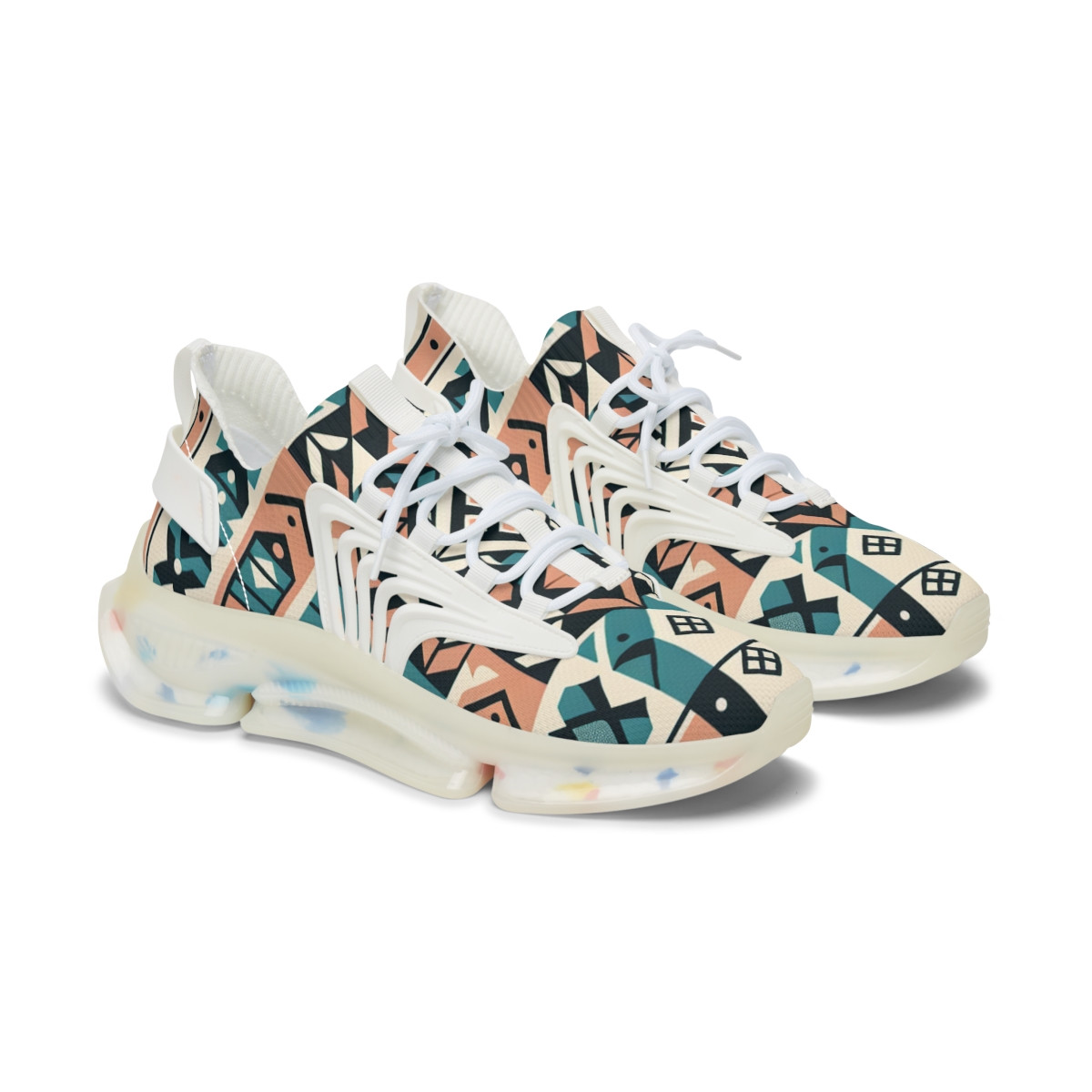 "AfroStride Kente Kicks" - Women's Mesh Sneaker