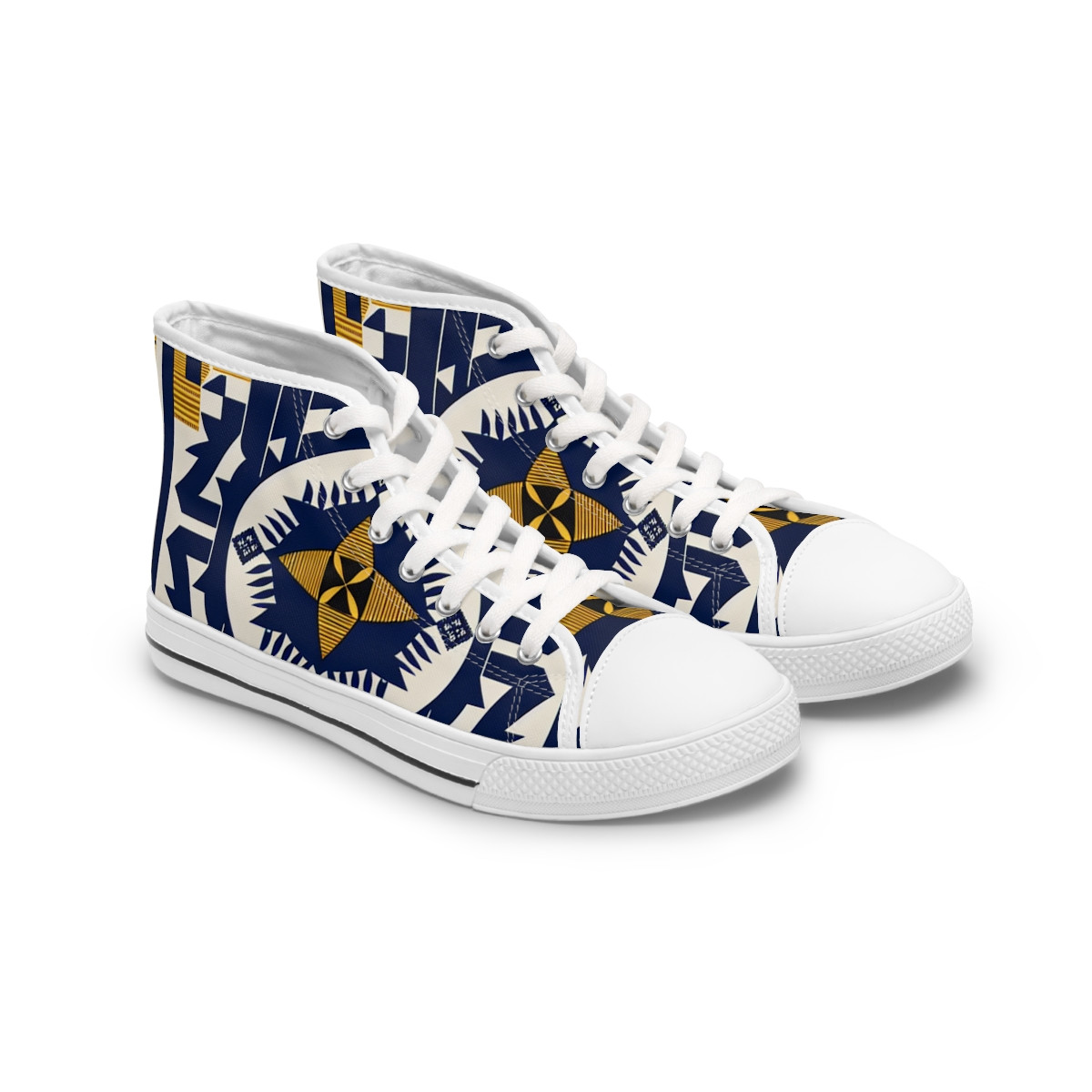 "Kente Kaleidoscope Kicks" - Womn's High top Sneakers