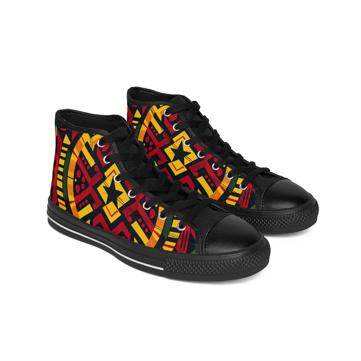 "Kente Kicks: Afrocentric Footwear Fusion" - Men's Classic Sneakers