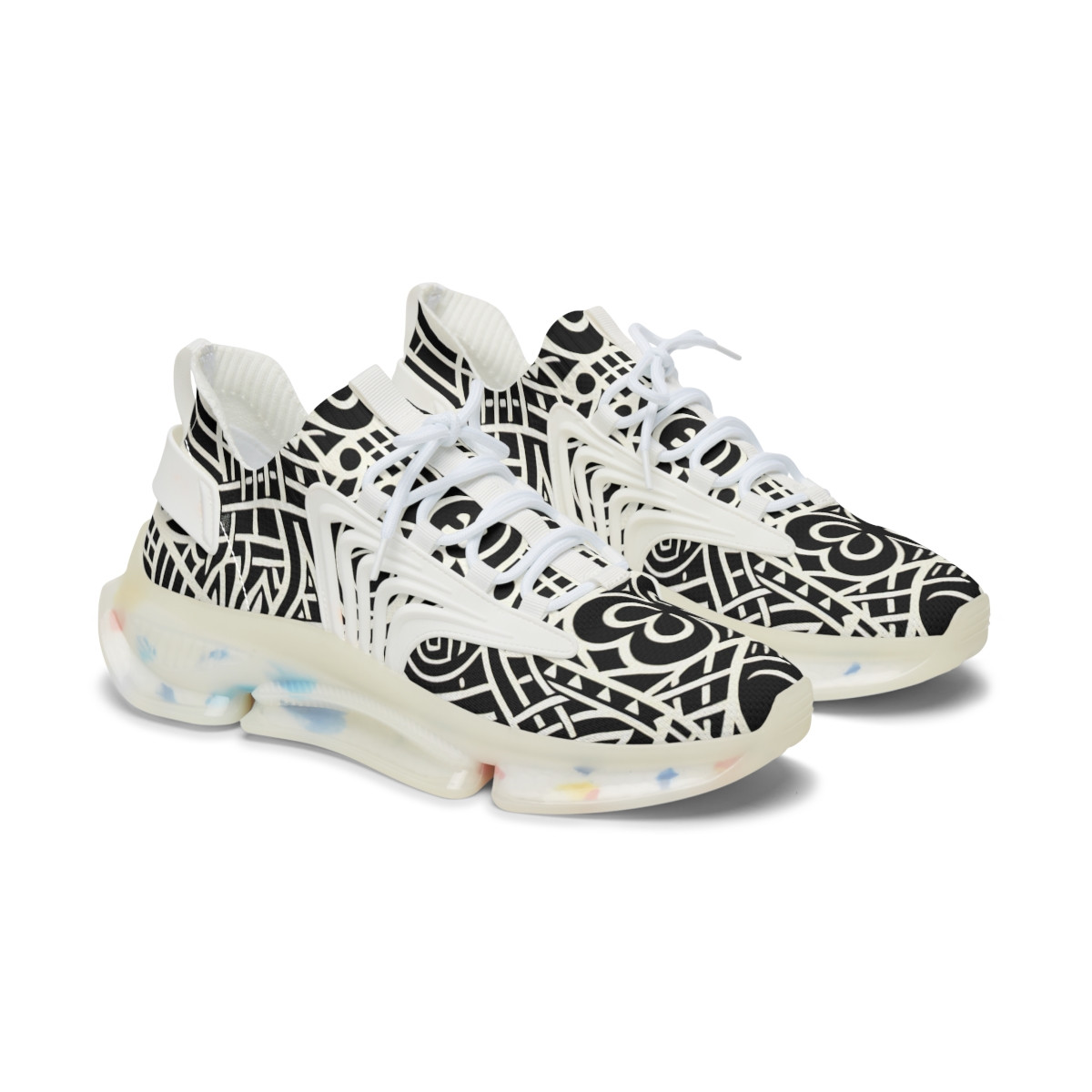 "Kente Kicks: Afrocentric Soles" - Women's Mesh Sneaker