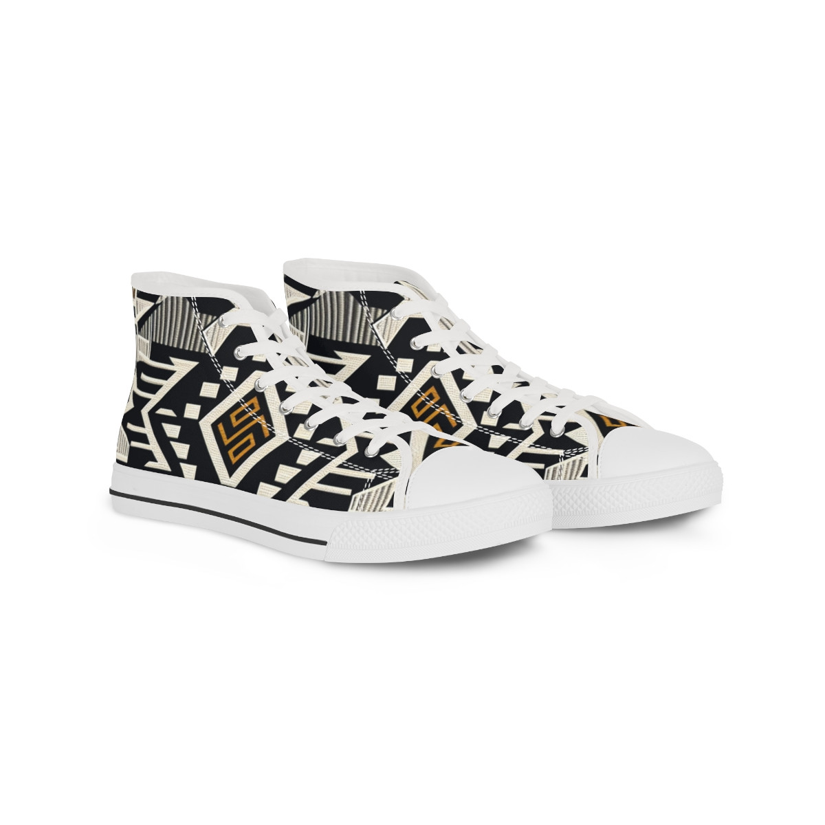 "Vibrant AfroStride Kente Kicks" - Men's High top Sneakers