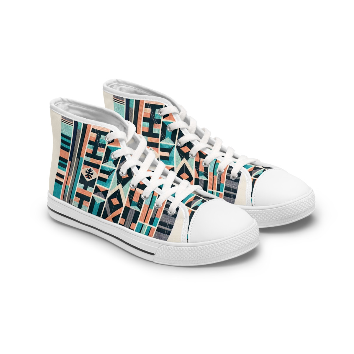 "AfroFusion Kente Kicks" - Womn's High top Sneakers