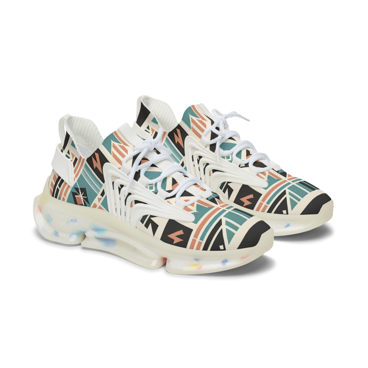 "AfroLux Kente Kicks" - Women's Mesh Sneaker