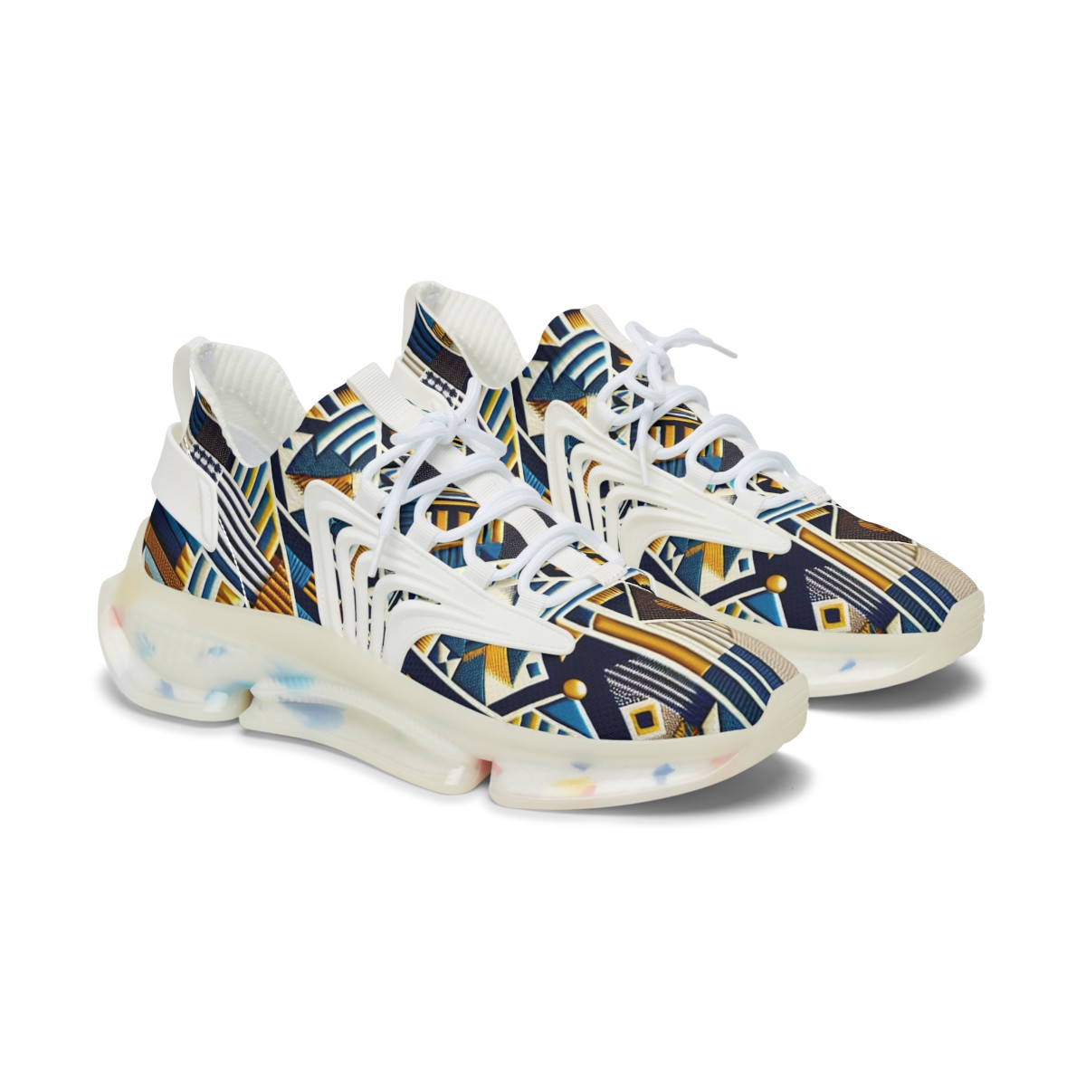 "Heritage Stride Kente Kicks" - Women's Mesh Sneaker