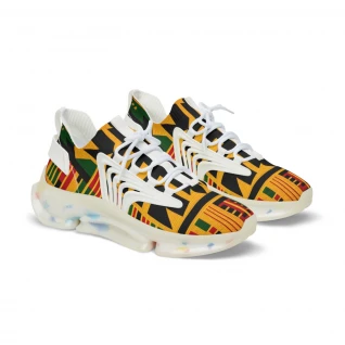 "AfroPulse Kente Kicks" - Men's Mesh Sneaker