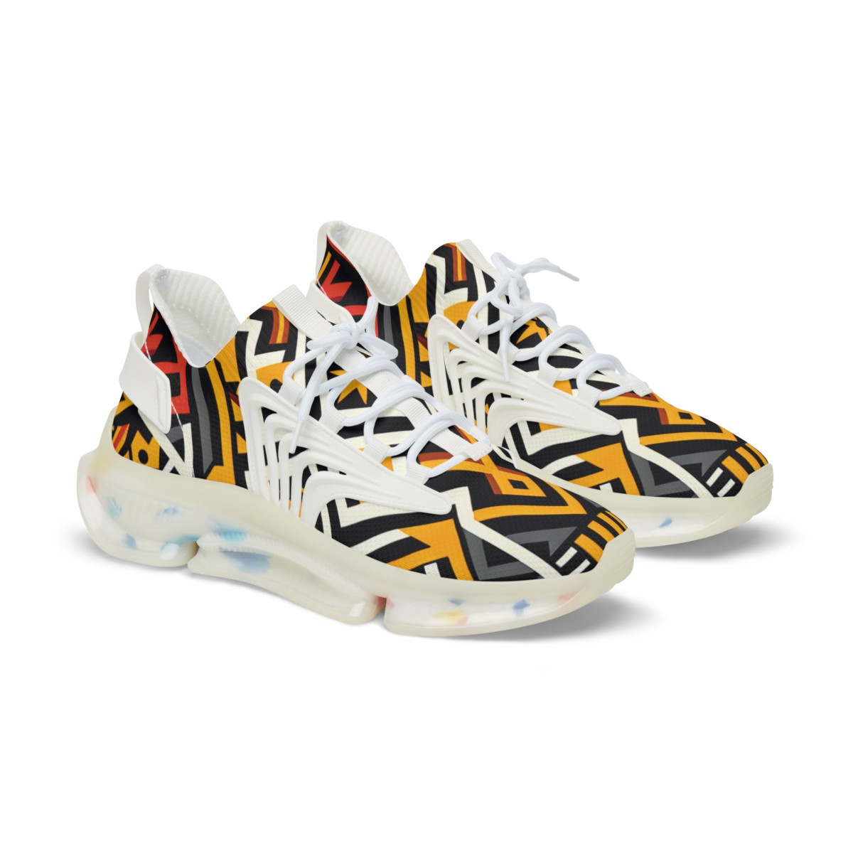 "Heritage Stride: Kente Kaleidoscope Sneakers" - Men's Mesh Sneaker