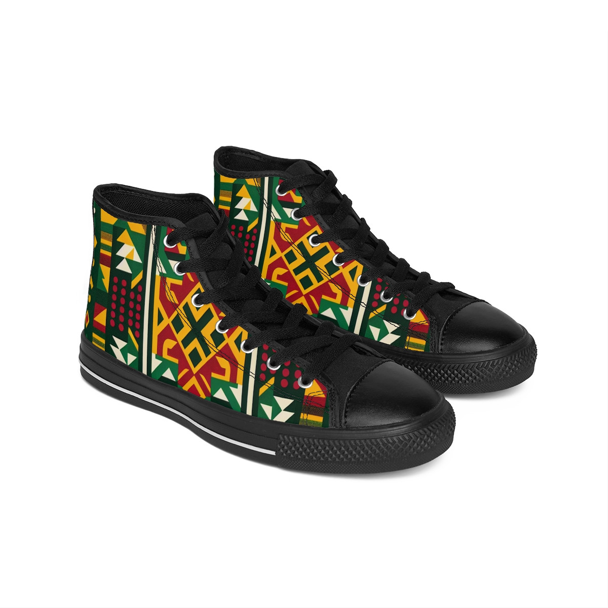 "AfroStride Kente Kicks" - Women's Classic Sneakers