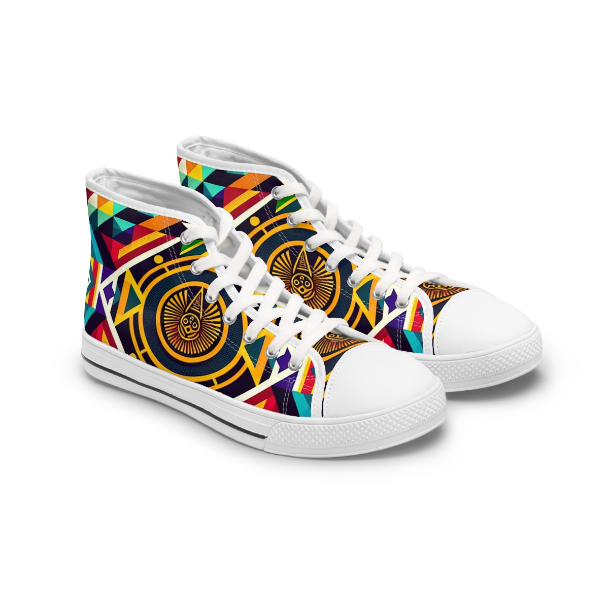 "Heritage Stride Kente Kicks" - Womn's High top Sneakers