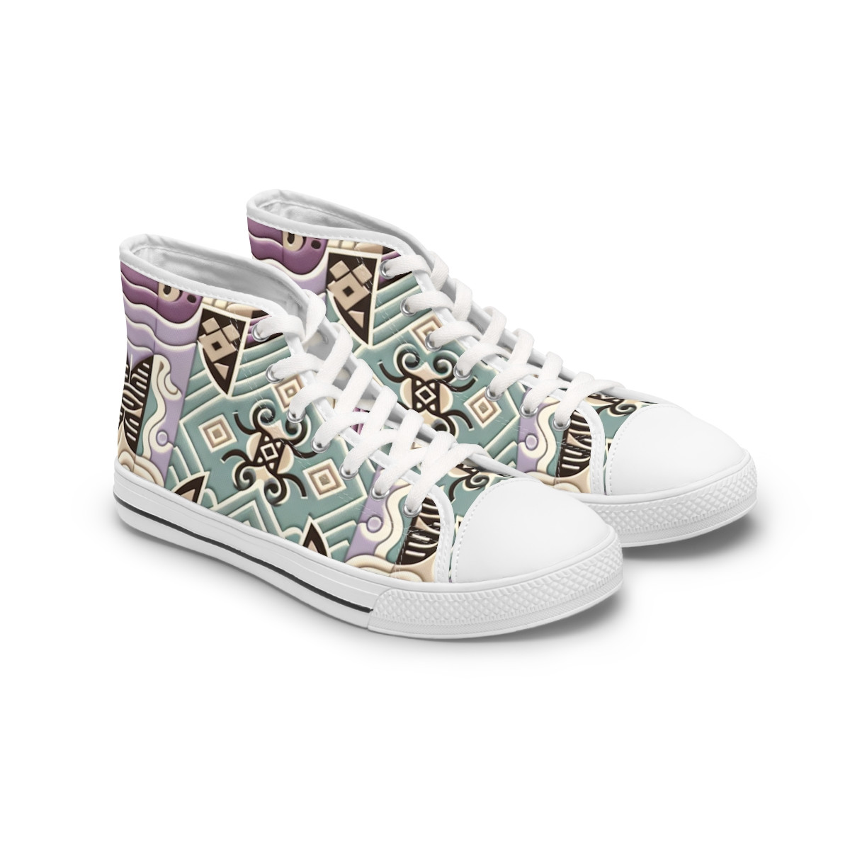 "AfroStride Kente Kicks" - Womn's High top Sneakers