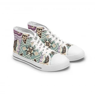 "AfroStride Kente Kicks" - Womn's High top Sneakers