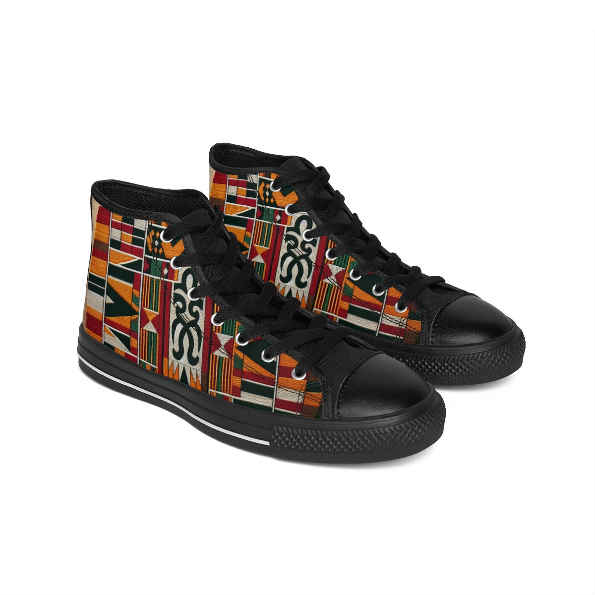 "AfroStride Kente Kicks" - Women's Classic Sneakers