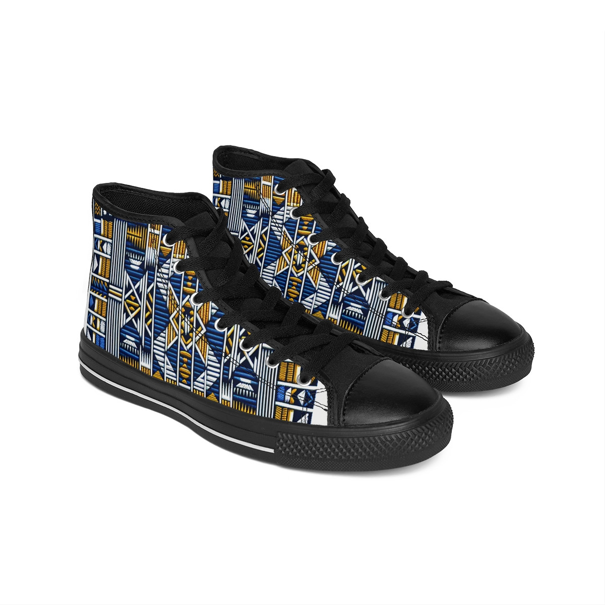 "AfroStride Vibrant Kente Kicks" - Women's Classic Sneakers
