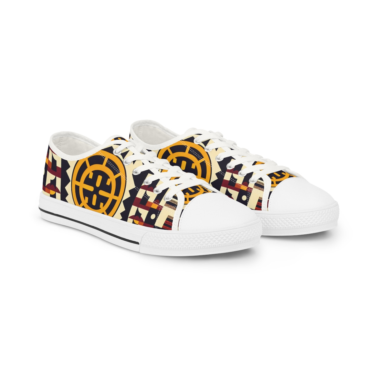 "AfroStride Kente Kicks" - Men's Lowtop Sneakers