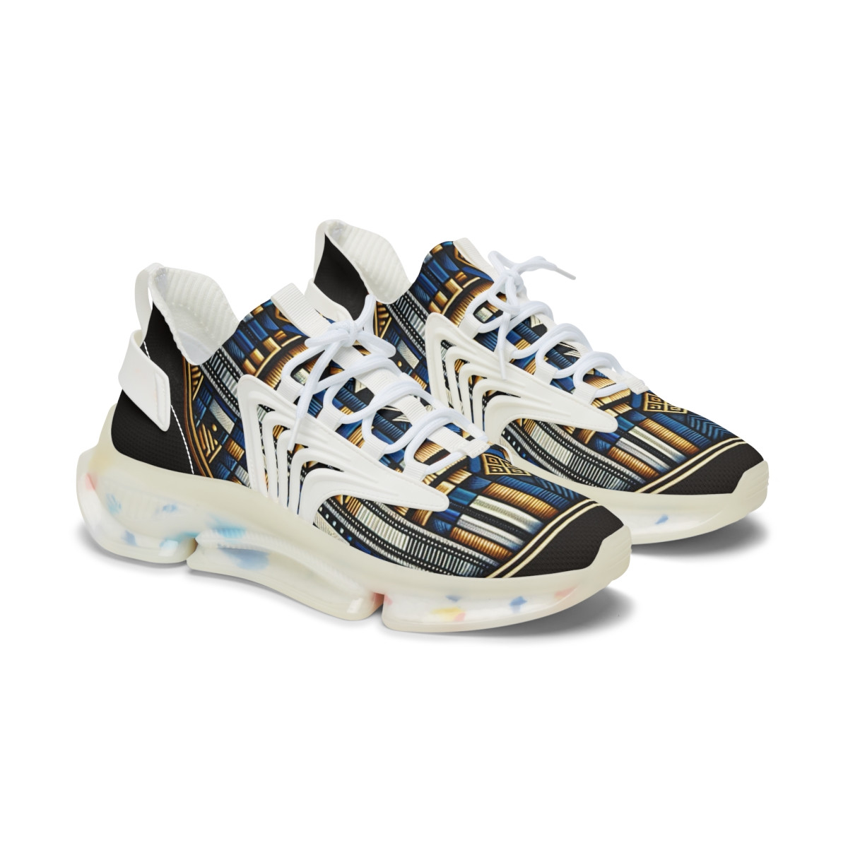 "AfroFusion Kente Kicks" - Women's Mesh Sneaker