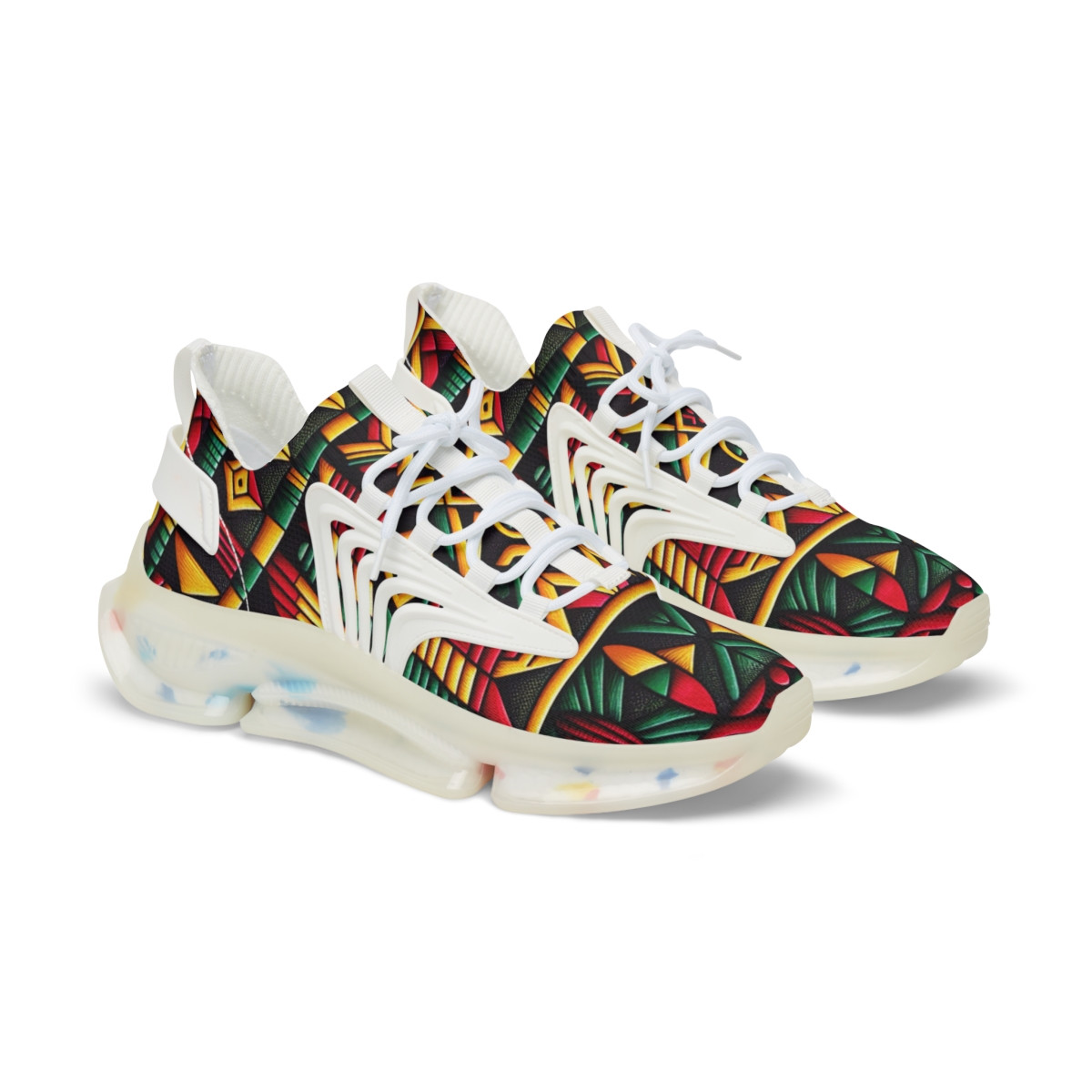"AfroPulse Kente Kicks" - Men's Mesh Sneaker