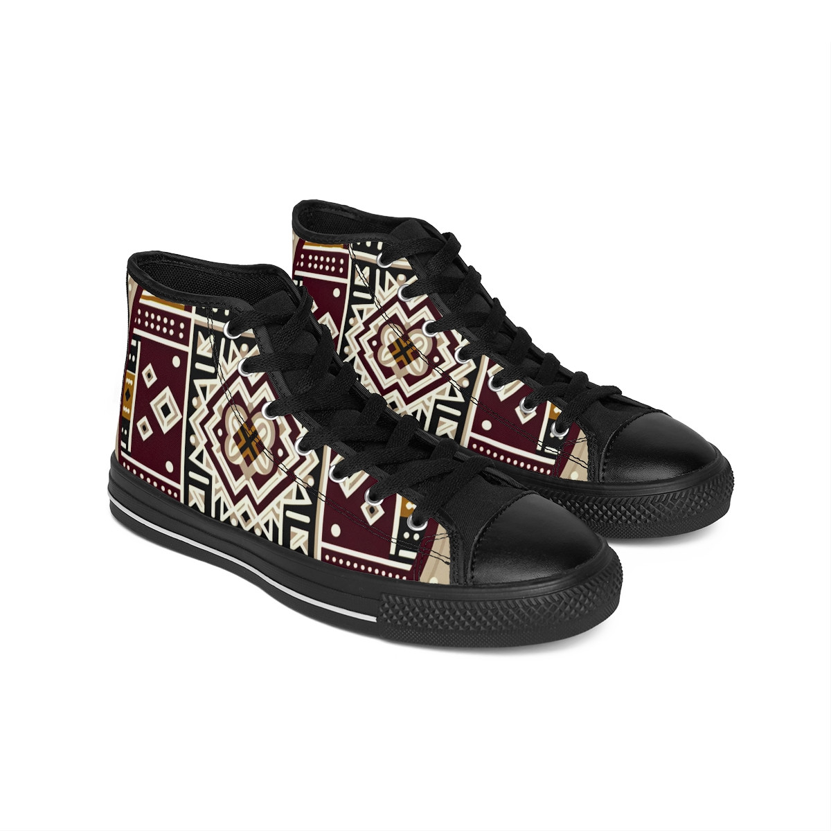 "Kente Kicks: Tribal Groove Footwear" - Women's Classic Sneakers