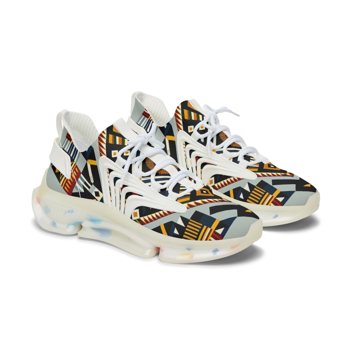 "HeritageStride Kente Kicks" - Women's Mesh Sneaker