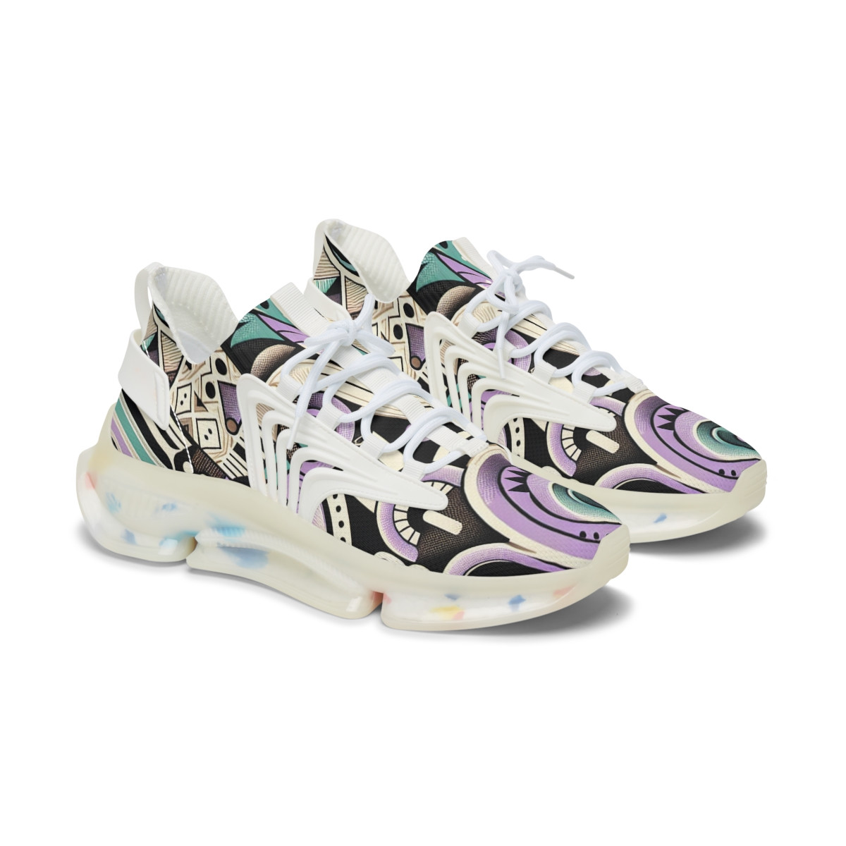 "AfroStride Kente Kicks" - Women's Mesh Sneaker