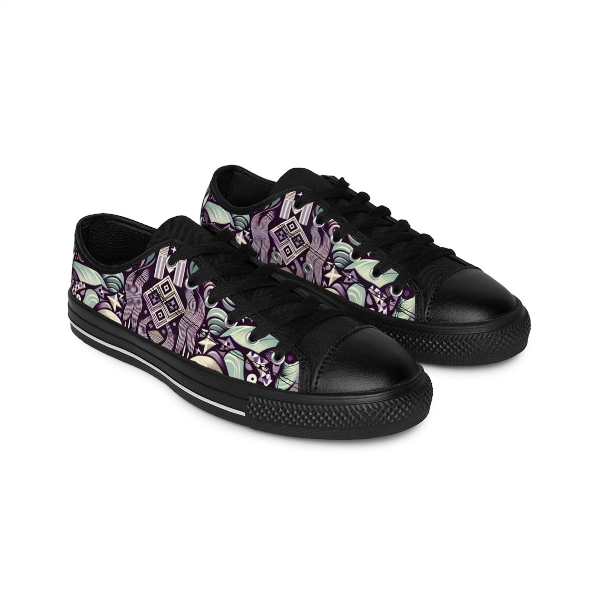"Kente Kicks: Footsteps in Heritage" - Women's Sneakers