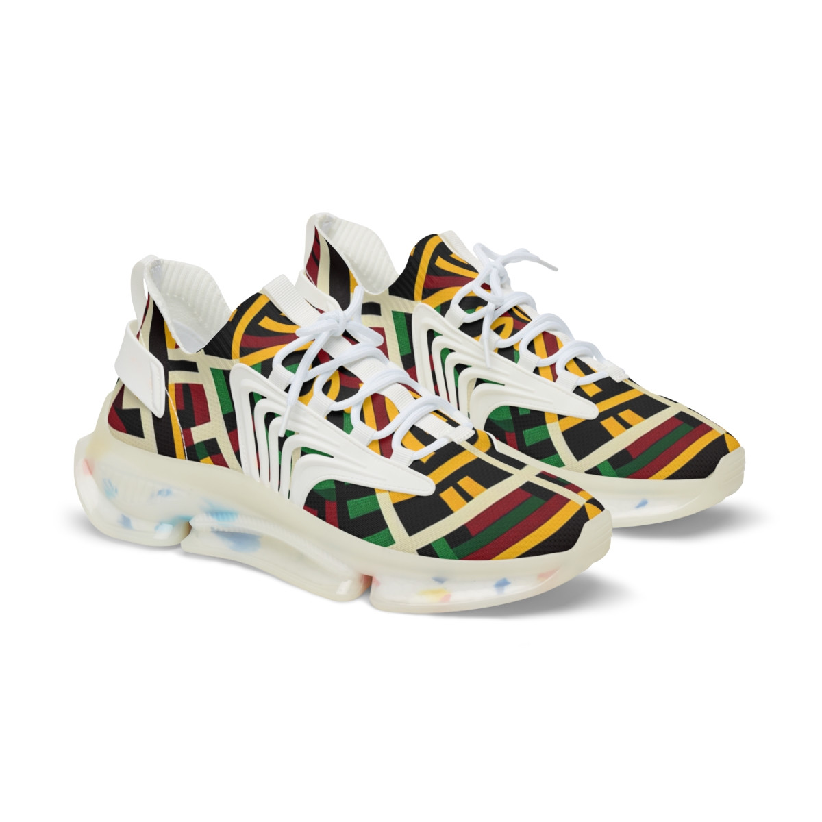 "AfroRhythm Kente Kicks" - Men's Mesh Sneaker