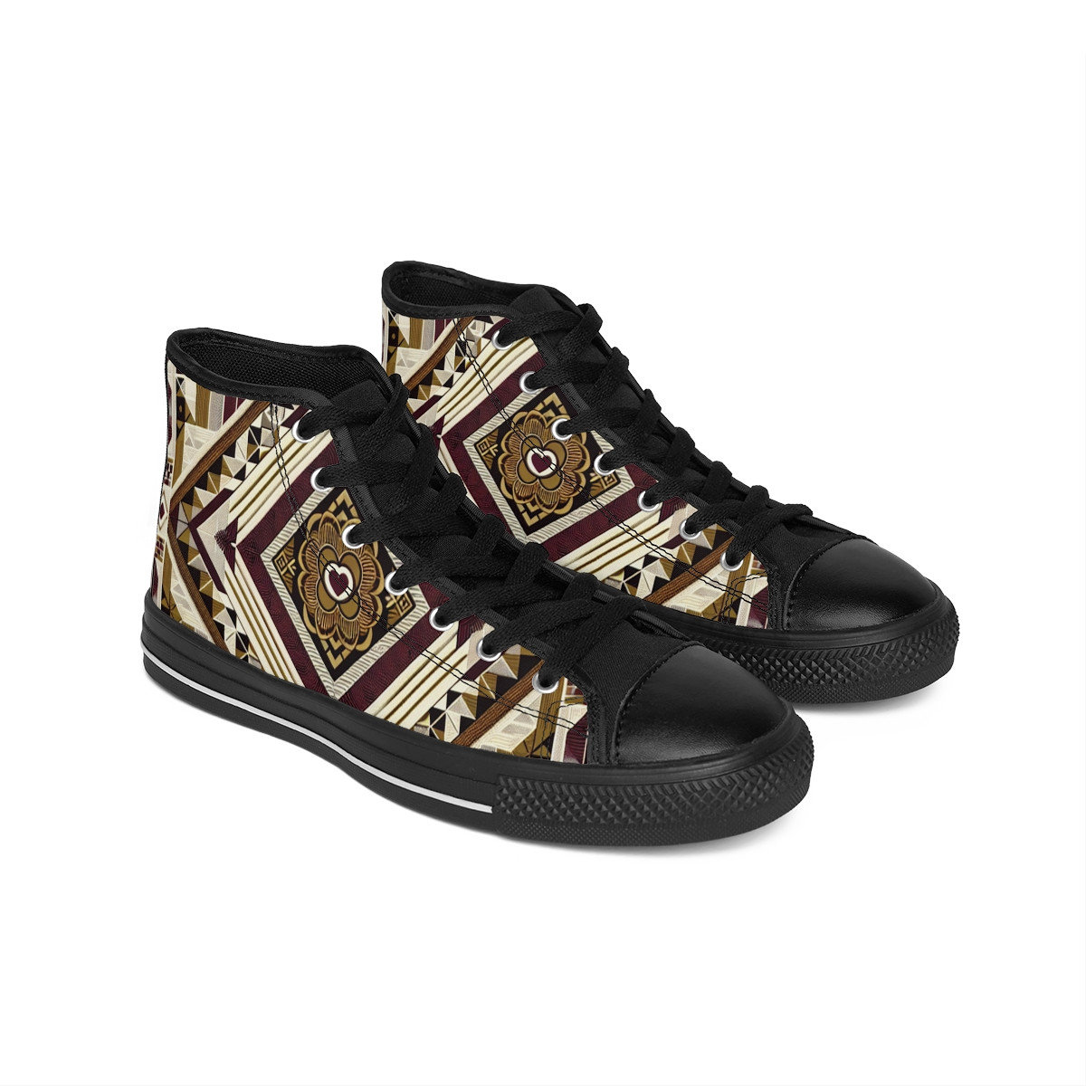 "HeritageStride Kente Kicks" - Women's Classic Sneakers