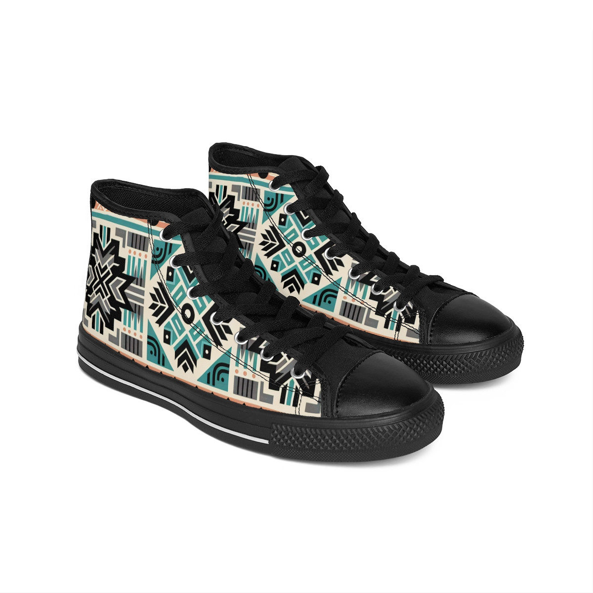 "AfroStride Vibrant Kente Kicks" - Women's Classic Sneakers