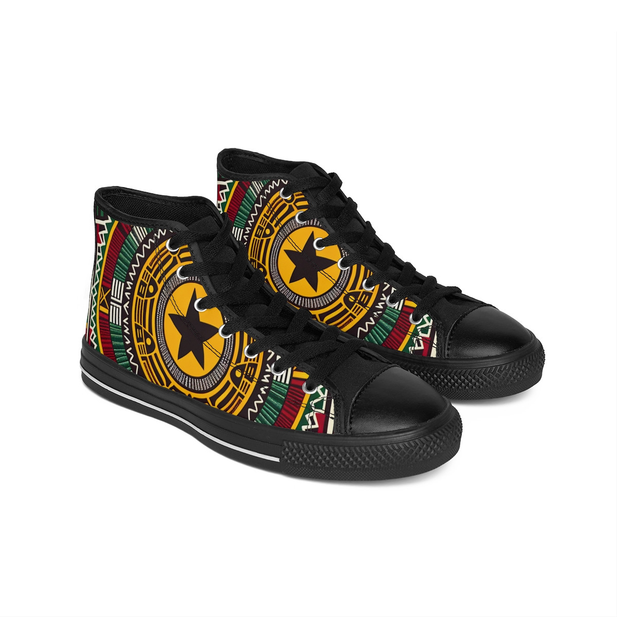 "AfroStride Kente Kicks" - Women's Classic Sneakers
