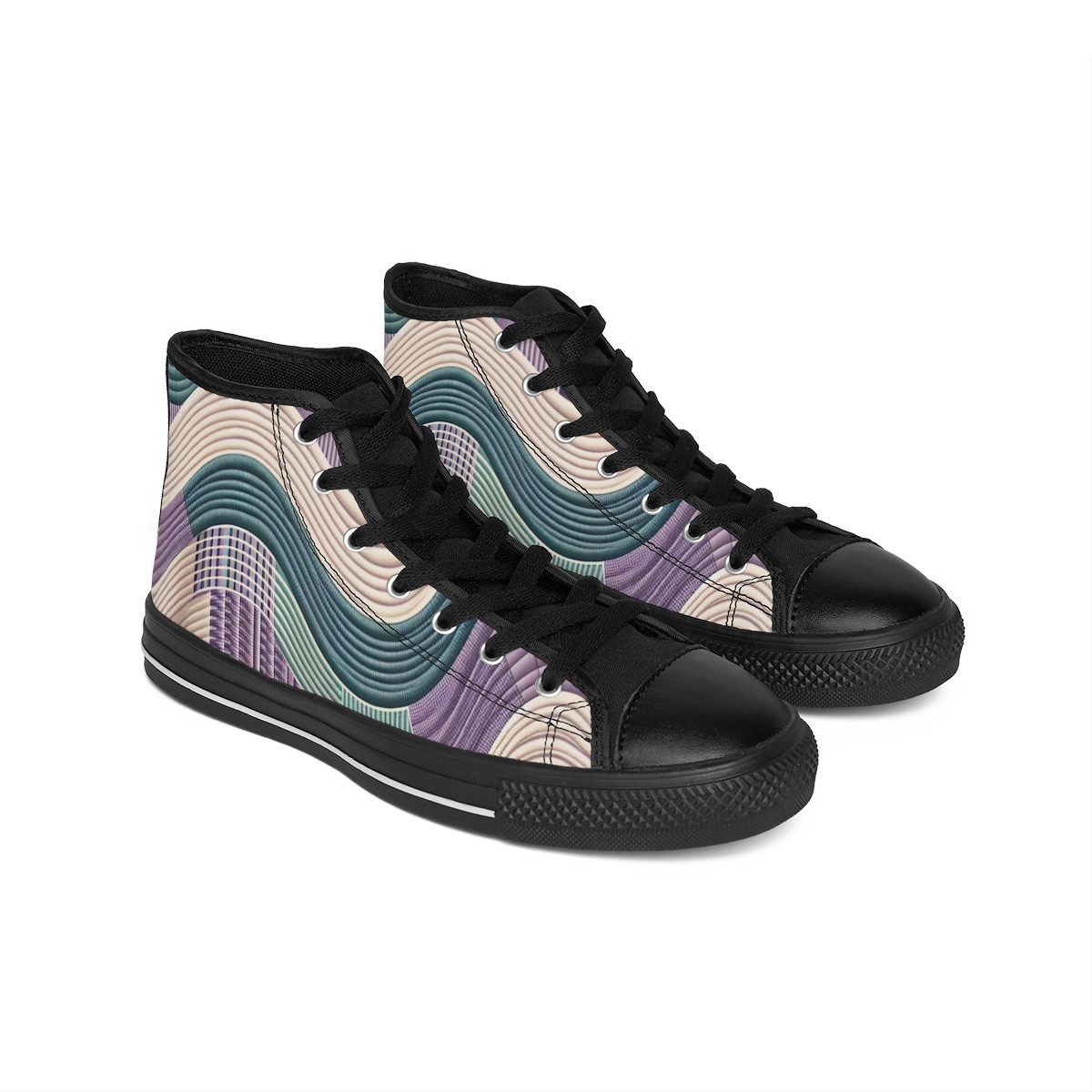 "AfroStride Royale: Kente-kissed Sneakers" - Women's Classic Sneakers