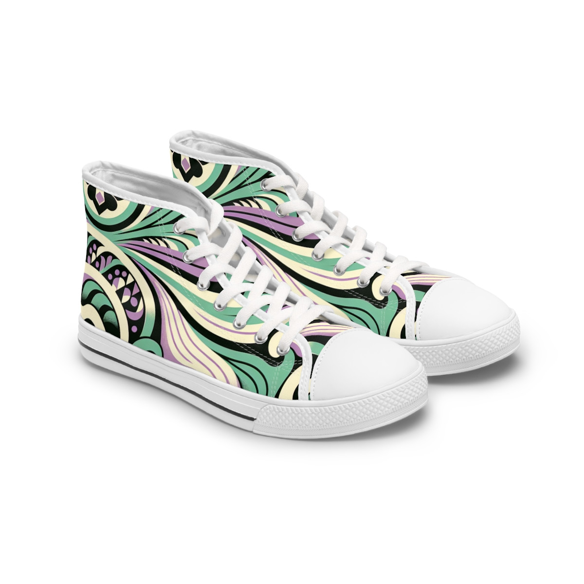"AfroEclipse Kente Kicks" - Womn's High top Sneakers