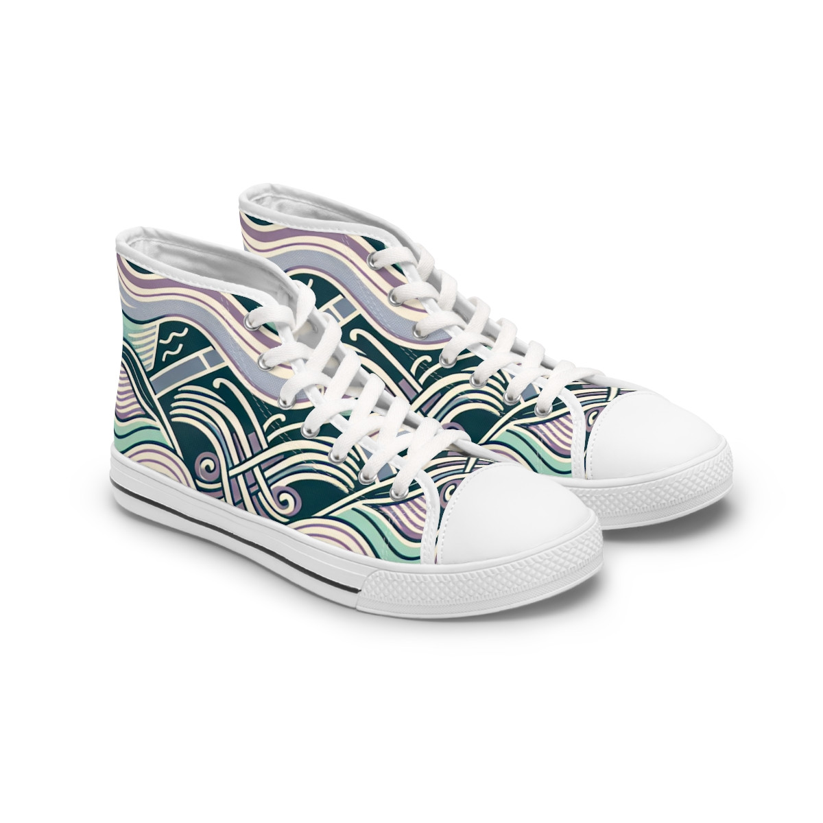 "AfroDazzle Kente Kicks" - Womn's High top Sneakers