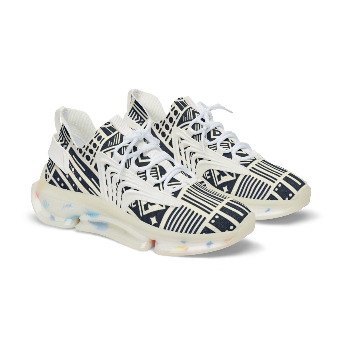 "AfroStride: Kente Fusion Sneakers" - Men's Mesh Sneaker