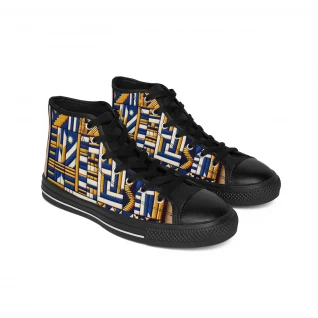 "HeritageStride Tribal Kente Kicks" - Women's Classic Sneakers