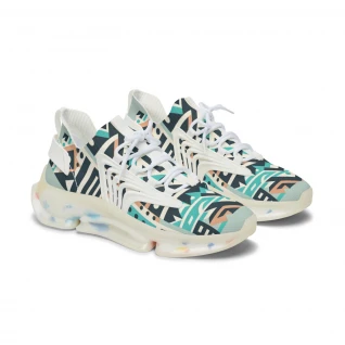 "AfroRhythm Kente Kicks" - Women's Mesh Sneaker