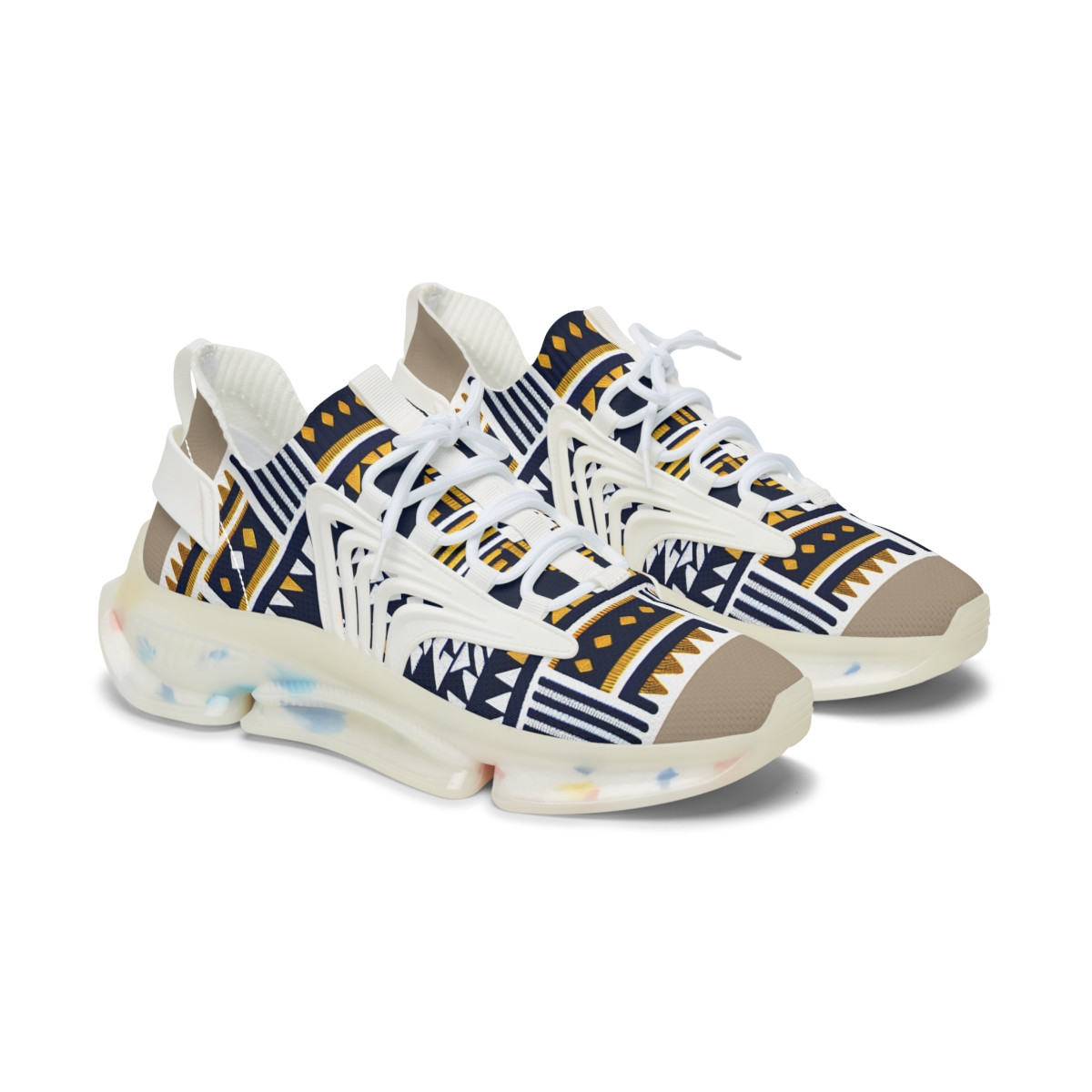 "AfroVogue Kente Kicks" - Women's Mesh Sneaker