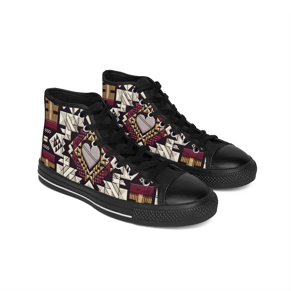 "Heritage Stride Kente Kicks" - Women's Classic Sneakers
