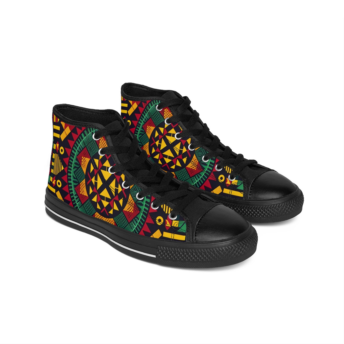 "AfroStride Kente Kicks" - Women's Classic Sneakers