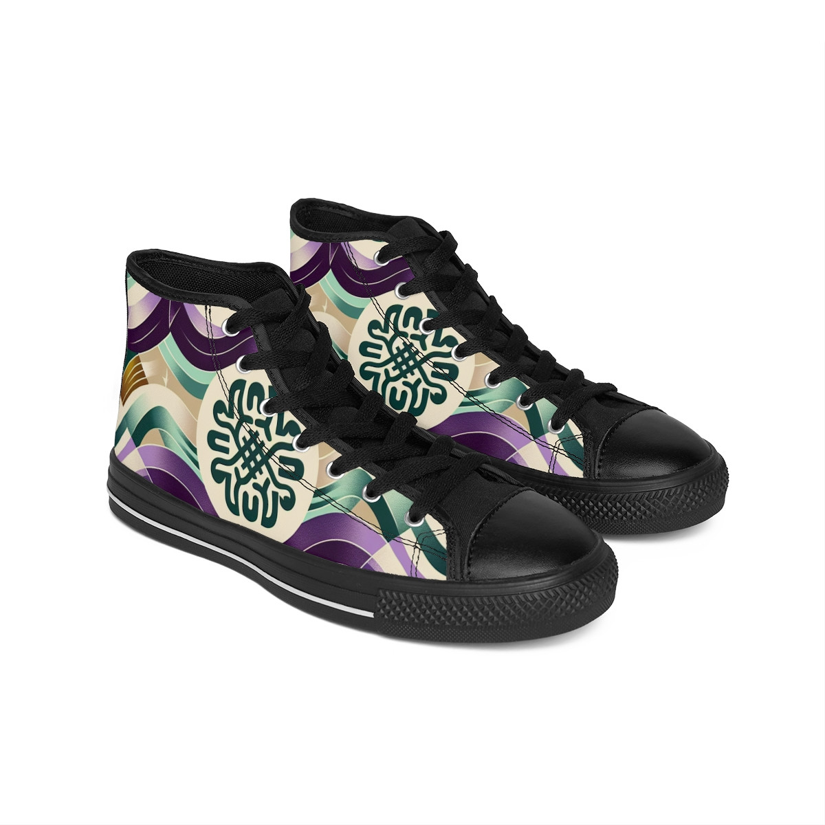 "Stride in Heritage Kente Kicks" - Women's Classic Sneakers