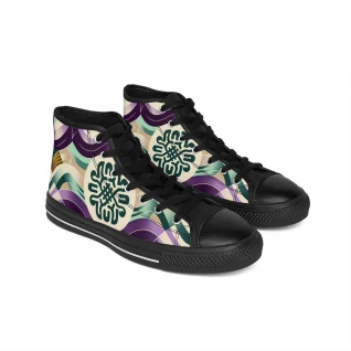 "Stride in Heritage Kente Kicks" - Women's Classic Sneakers