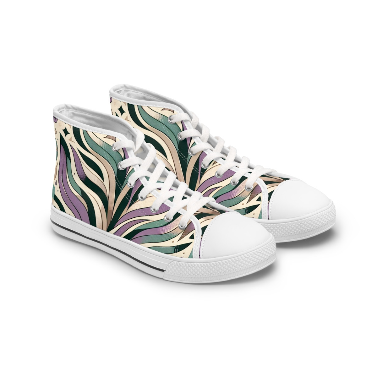 "AfroFusion Kente Kicks" - Womn's High top Sneakers