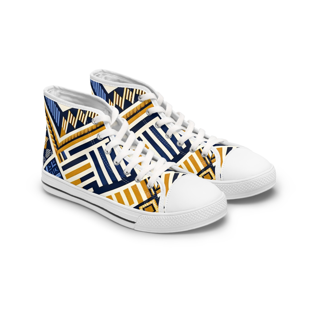 "AfroElegance Kente Kicks" - Womn's High top Sneakers