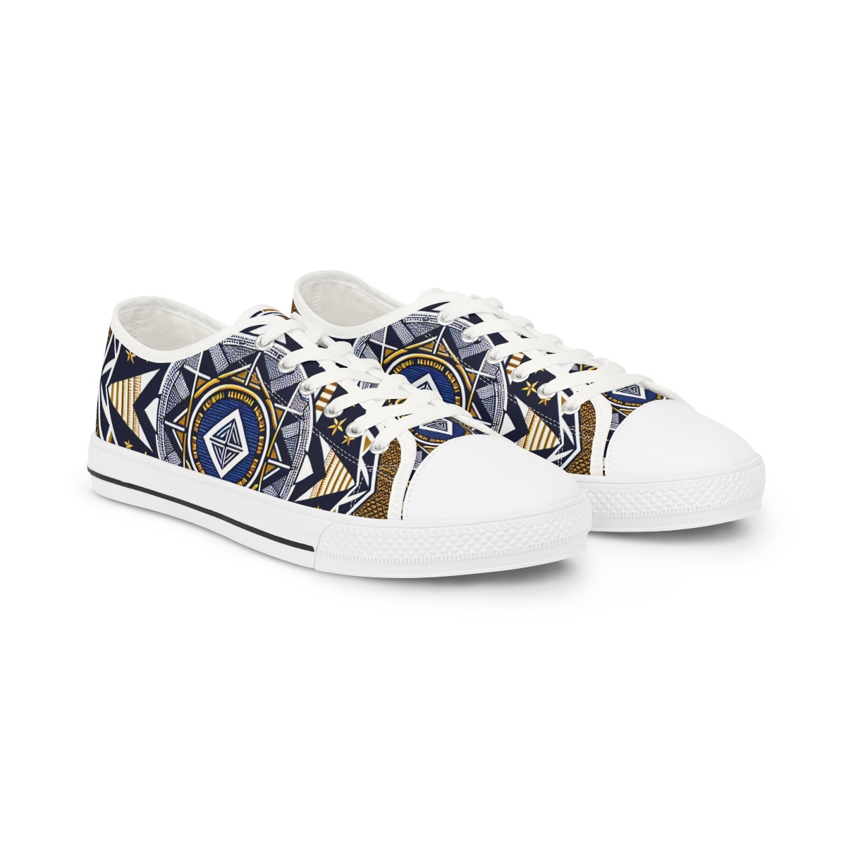 "AfroStride: Kente Fusion Sneakers" - Men's Lowtop Sneakers