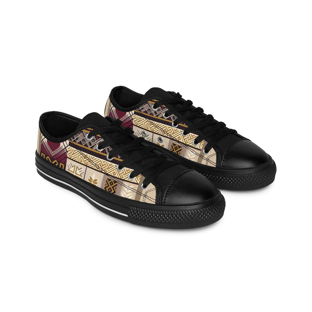 "AfroVibe Kente Kicks" - Women's Sneakers
