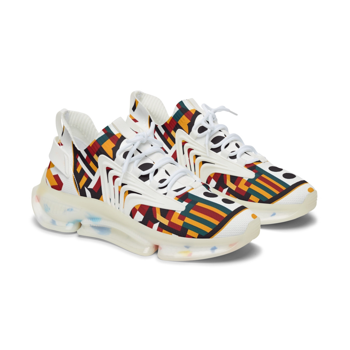 "Afro-Glide Kente Kicks" - Women's Mesh Sneaker