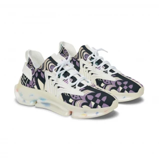 "Kente Kicks: Afrocentric Stride" - Women's Mesh Sneaker