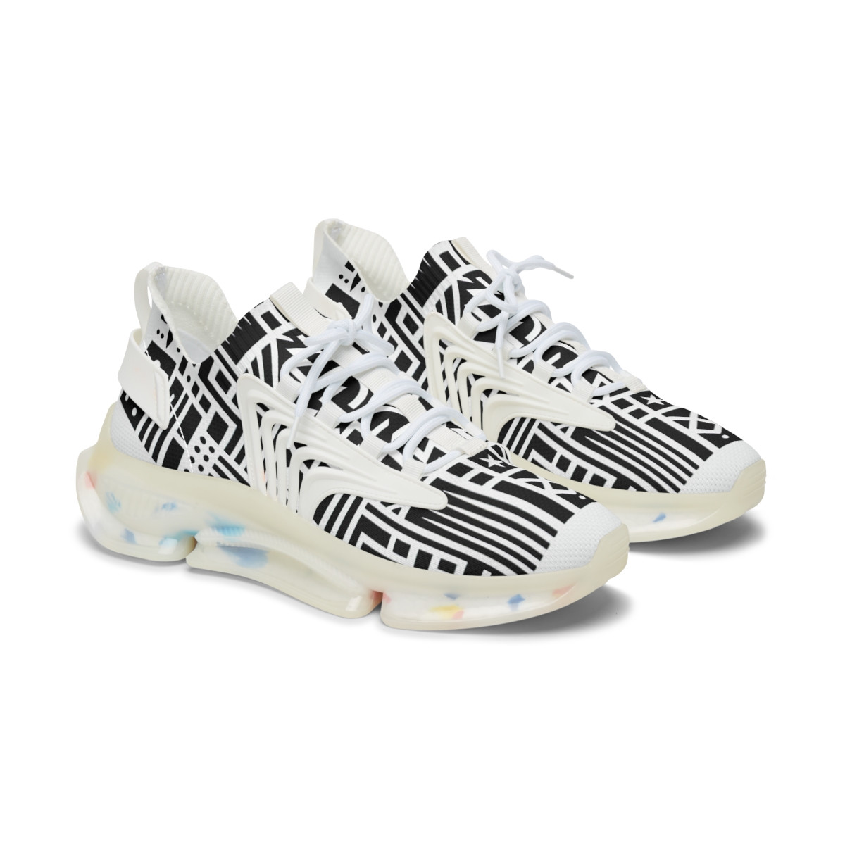 "AfroFusion Kente Kicks" - Women's Mesh Sneaker