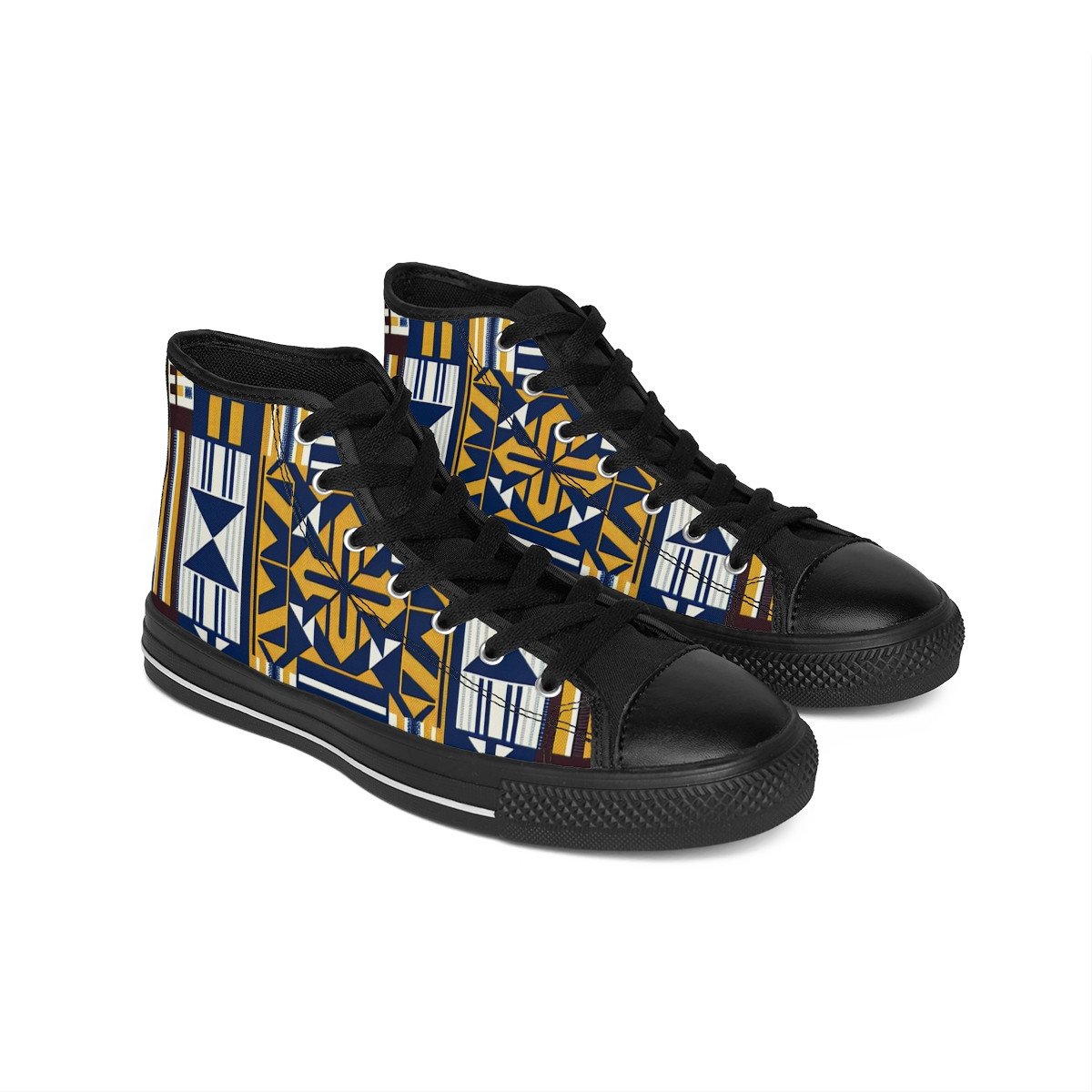 "AfroFusion Kente Kicks" - Women's Classic Sneakers
